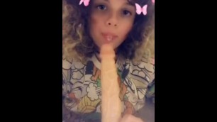 Sexy Girl Sucking Huge Dildo