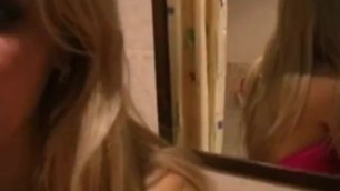 Blondie Fingerfucked in Public Bathroom