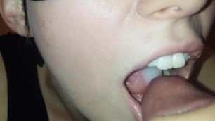 Shooting Hot Cum into my Lovely Wife's Mouth