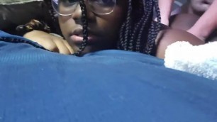 College Ebony Teen cant Stop Squirting on BWC