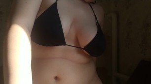 My Stepsister in Bikini, wants me to Cum in her Bare Pussy!