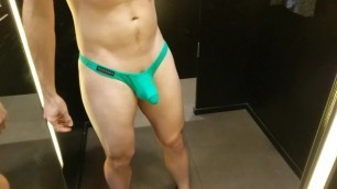 Swinging my Big Dick Bulge in the Changing Room in Slow Motion