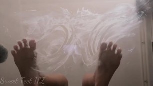 Bare Feet on Glass to Satisfy your Foot Fetish