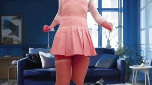 Hot Pink Ladyboy Big Dick Masturbating In Cute Cosplayer Dress Hot Cumming Sexy Big Thighs Horny Hot Homemade Kitty