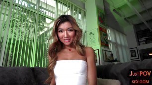 Tight asian pussy on private homemade sextape POV