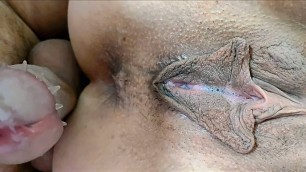 Slowly Fucking Hairy Pussy - Homemade Porn - Butterfly Tight and Wet Pussy Creampie